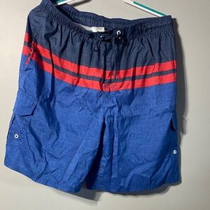 Beverly Hills Polo Club Blue and Red Swim Shorts Size XL